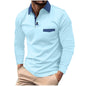 Polo de manga larga con bolsillo y solapa para hombre