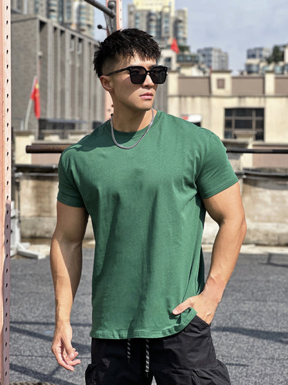 Camiseta Deportiva de Manga Corta para Hombres con Relieve Cóncavo y Convexo