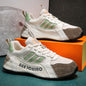 Zapatos de hombre con paquete colorido, suela de zapatos cómoda, cuero interior, alta tendencia deportiva casual