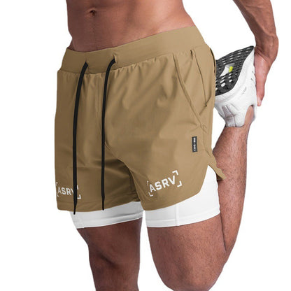 Moderne amerikanische Basketballhose für Herren, blendfrei, doppellagig und schnell trocknend, Capris für Lauftraining und Outdoor-Workout
