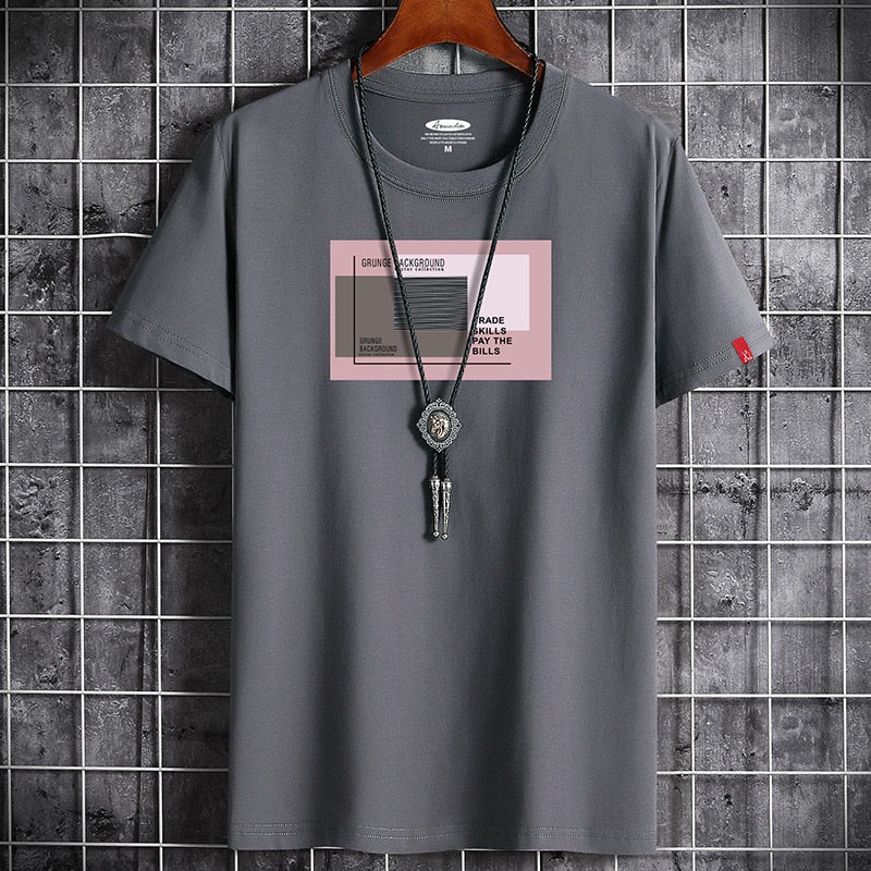 Camiseta negra de cuello redondo para hombre