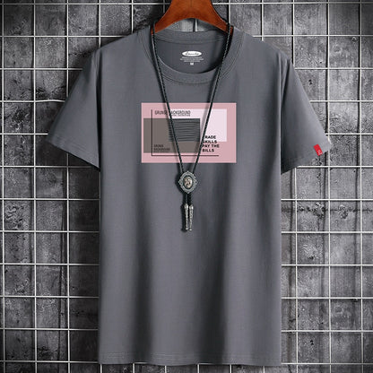 Camiseta negra de cuello redondo para hombre