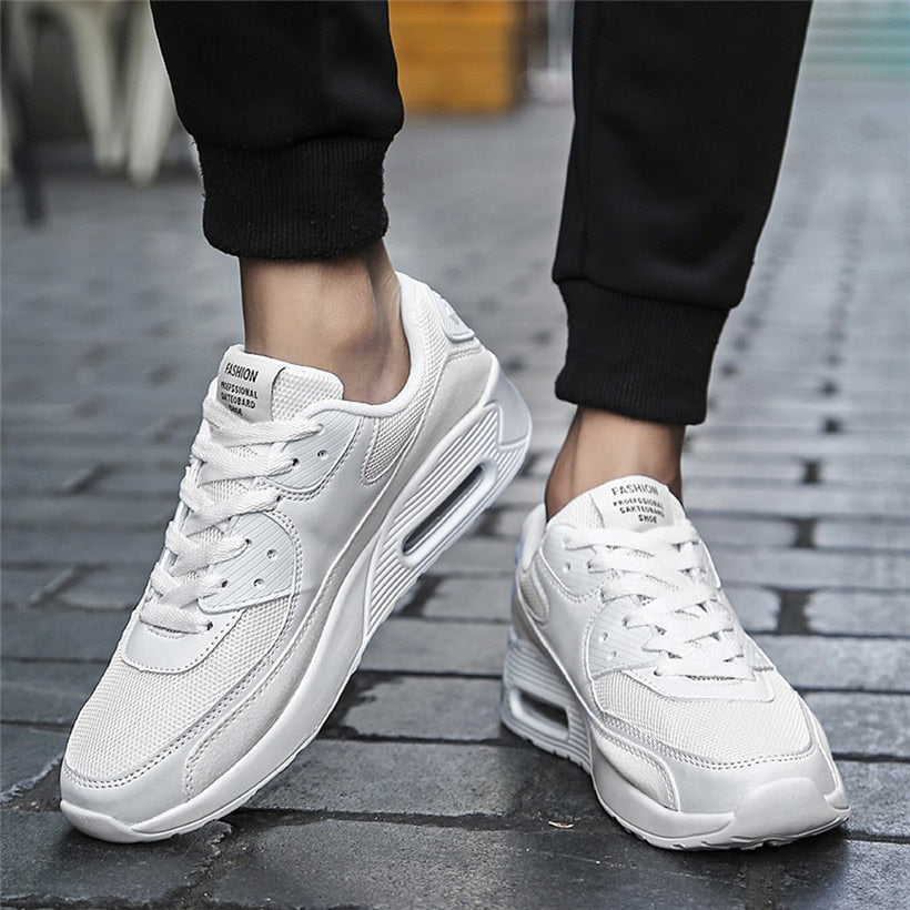Zapatillas deportivas para hombre, ligeras, con malla transpirable, antideslizantes, con cordones, para exteriores.
