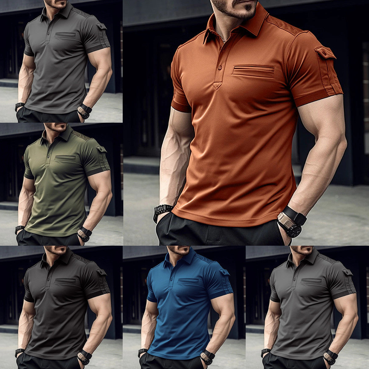 Polo deportivo de hombre con bolsillo tipo polo