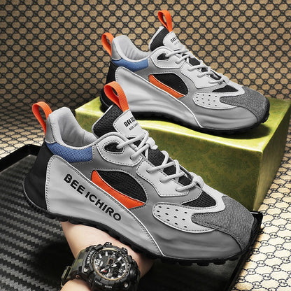 Zapatos de hombre con paquete colorido, suela de zapatos cómoda, cuero interior, alta tendencia deportiva casual
