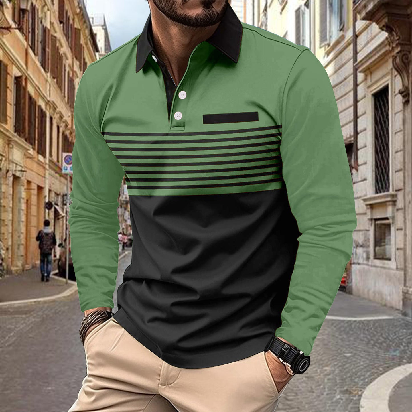 Polo deportivo para hombre con bolsillo tipo polo