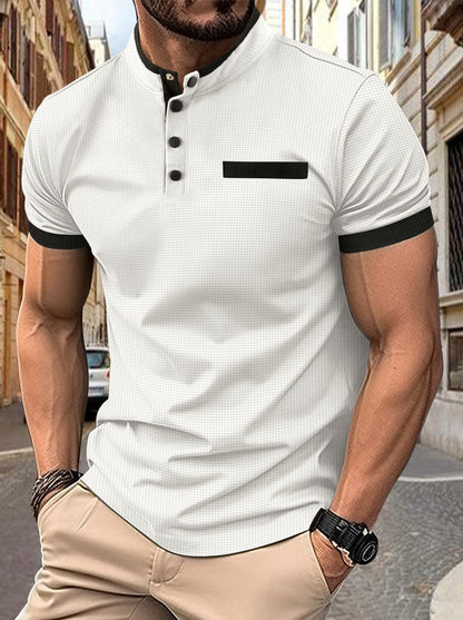 Polo de hombre POLO con cuello alto y estampado a cuadros