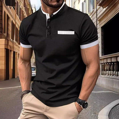 Polo de hombre POLO con cuello alto y estampado a cuadros
