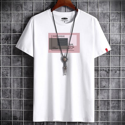 Camiseta negra de cuello redondo para hombre