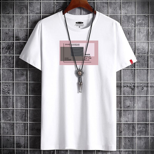 Camiseta negra de cuello redondo para hombre