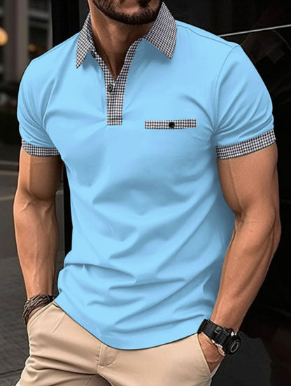 Polo deportivo a cuadros para hombre