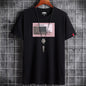 Camiseta negra de cuello redondo para hombre