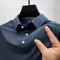 Polo de cuello a rayas para hombre, polo deportivo.