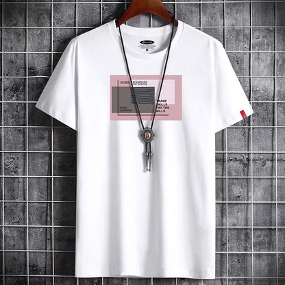 Camiseta negra de cuello redondo para hombre