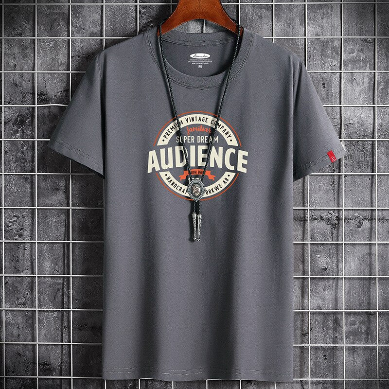 Camiseta blanca de cuello redondo para hombre, estilo fitness