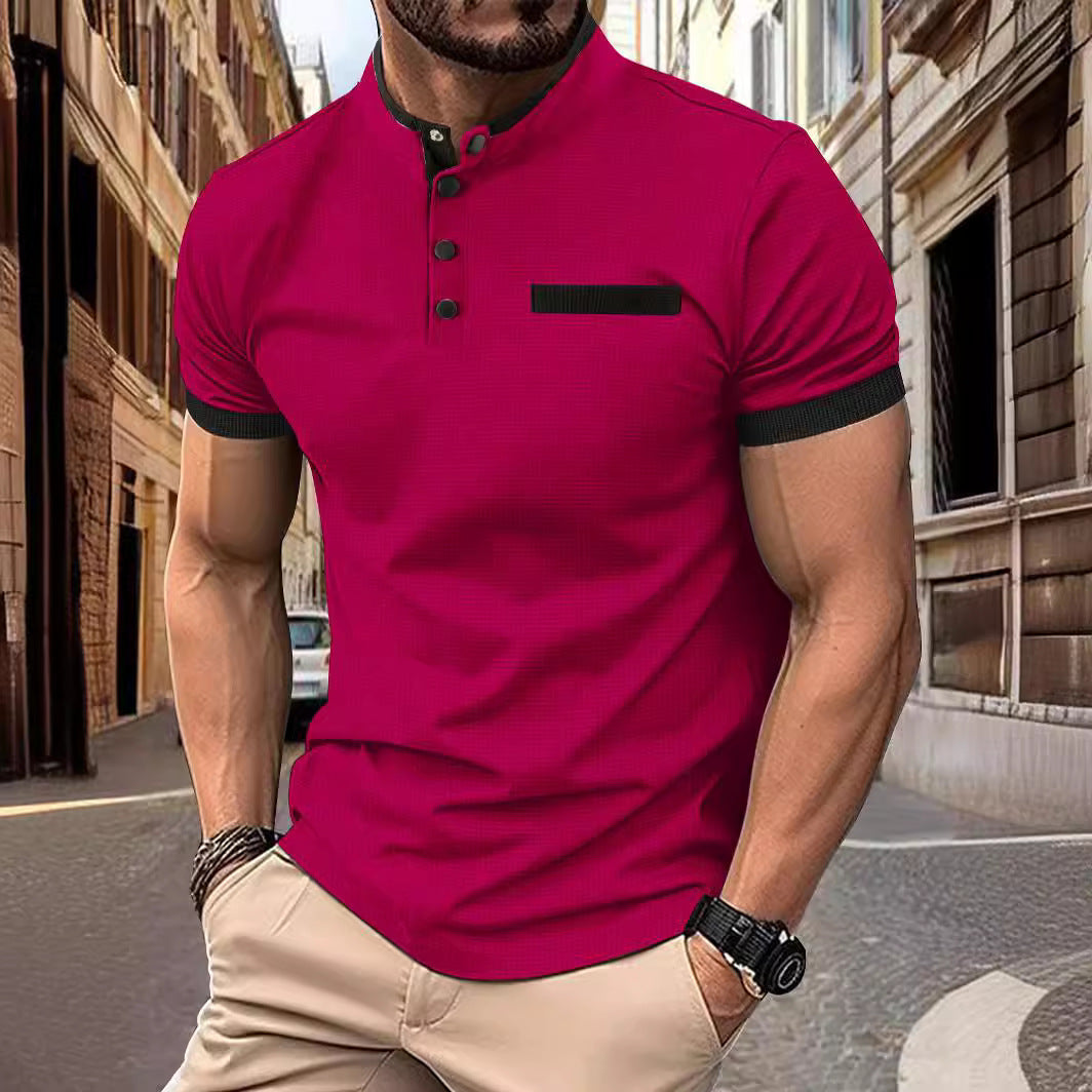 Polo de hombre POLO con cuello alto y estampado a cuadros