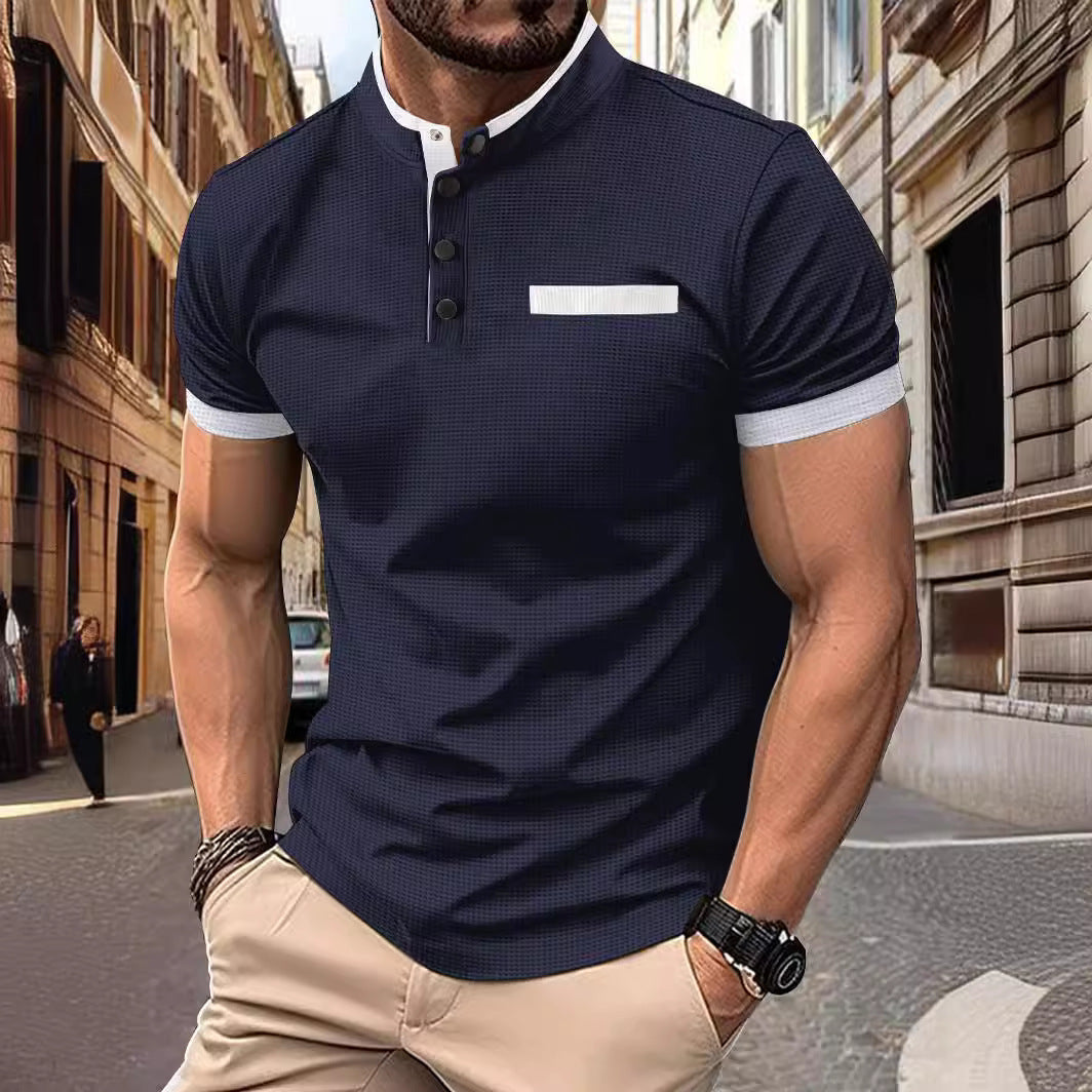Polo de hombre POLO con cuello alto y estampado a cuadros