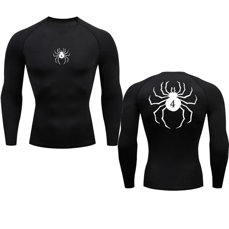 Camiseta de compresión de Anime Hunter X Hunter, secado rápido, para correr, gimnasio, fitness, ajustada, ropa deportiva de verano, transpirable, de manga corta con impresión de Spider