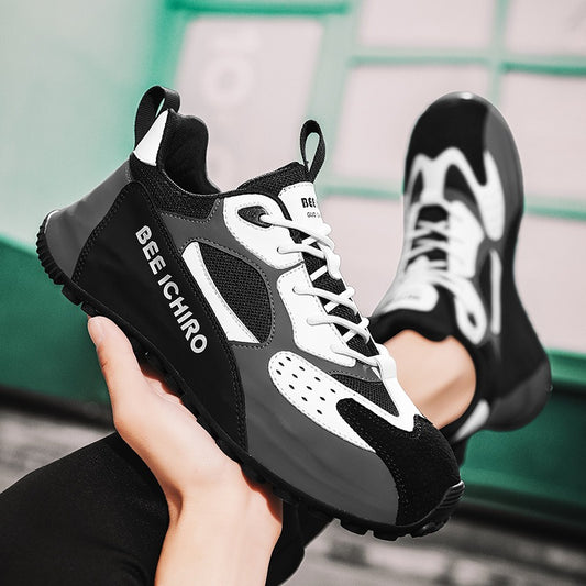 Herrenschuhe mit farbenfroher Verpackung, bequemer Schuhsohle, Innenleder, hoher sportlicher Casual-Trend