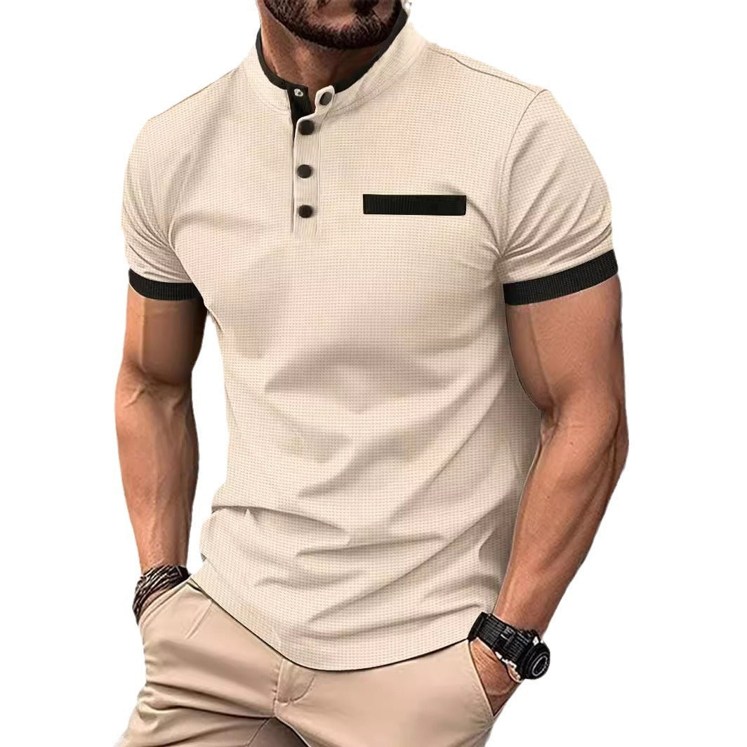Polo de hombre POLO con cuello alto y estampado a cuadros