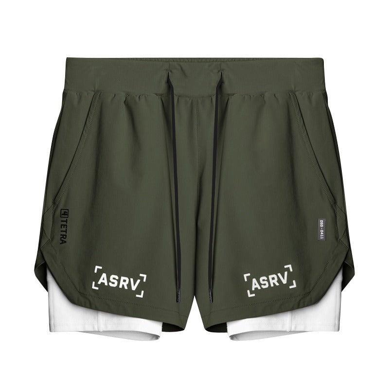 Moderne amerikanische Basketballhose für Herren, blendfrei, doppellagig und schnell trocknend, Capris für Lauftraining und Outdoor-Workout
