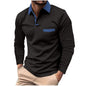 Polo de manga larga con bolsillo y solapa para hombre