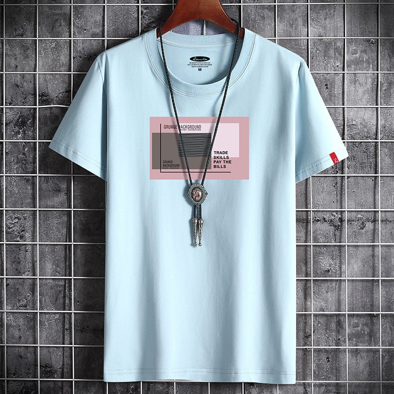 Camiseta negra de cuello redondo para hombre