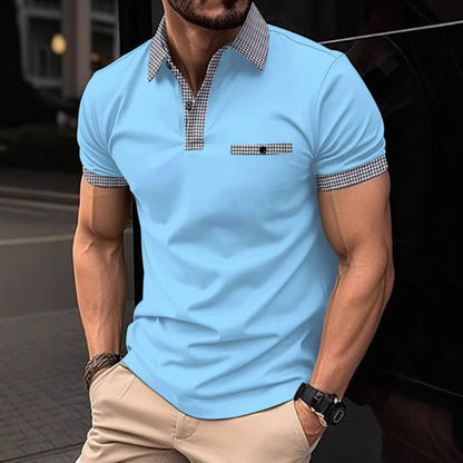 Polo deportivo a cuadros para hombre