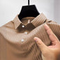 Polo de cuello a rayas para hombre, polo deportivo.