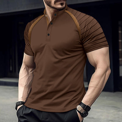Polo con mangas a rayas para hombre, polo deportivo.
