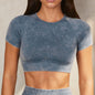 Laufanzug, Fitnessanzug, nahtlose Yoga-Shorts, langärmeliges Yoga-Top