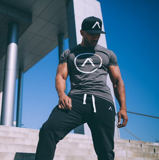 Muscle Master Herren Kompressionsshirt für Sommer-Fitness, Kurzarm, atmungsaktiv, zum Laufen und Trainieren