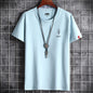 Camiseta de algodón oversize para hombre, manga corta, verano, estampado de hojas, estilo casual.