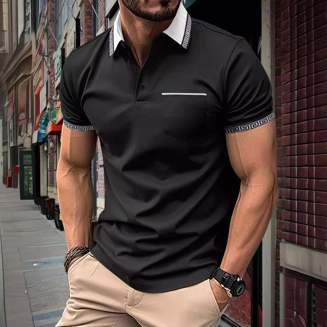 Polo deportivo para hombre con bolsillo abotonado