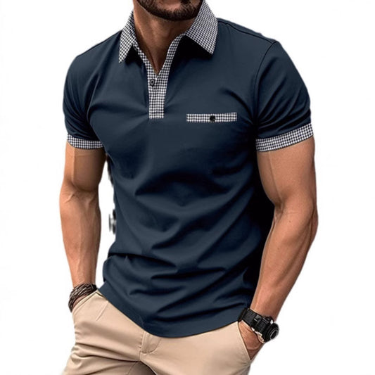 Polo deportivo a cuadros para hombre