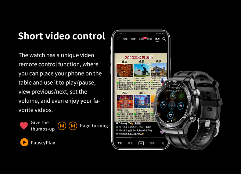 Smartwatch GS Ultimate mit Full-Touchscreen, Sport, Laufen, Armband mit Bluetooth-Anrufen