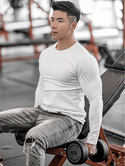 Neues Sport-T-Shirt Lässig Laufshirt Fitness Unifarben Samt Wende-Shirt