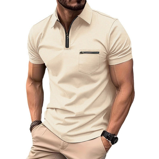 Polo de hombre con cuello y bolsillo tipo gofre
