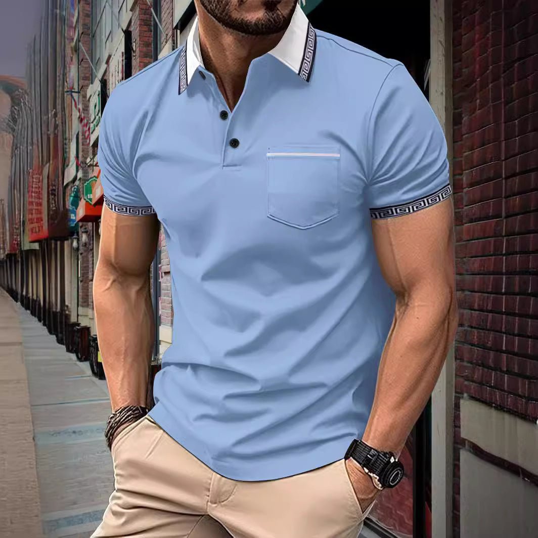 Polo deportivo para hombre con bolsillo abotonado