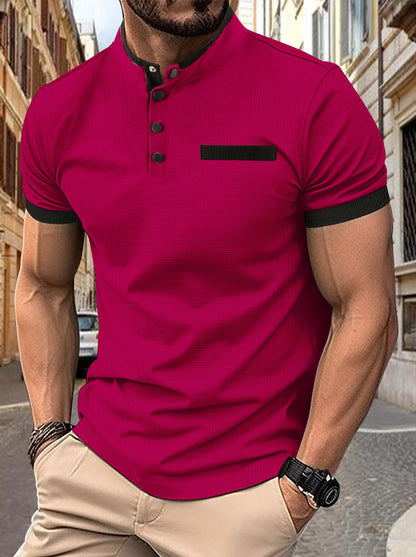 Polo de hombre POLO con cuello alto y estampado a cuadros