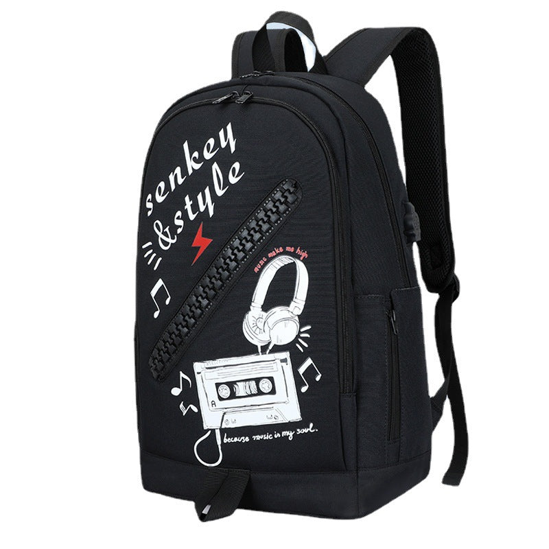 Mochila nueva para la temporada escolar, con cremallera grande, de tela.