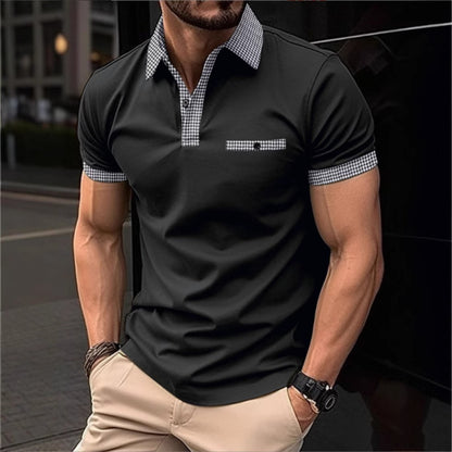 Polo deportivo a cuadros para hombre