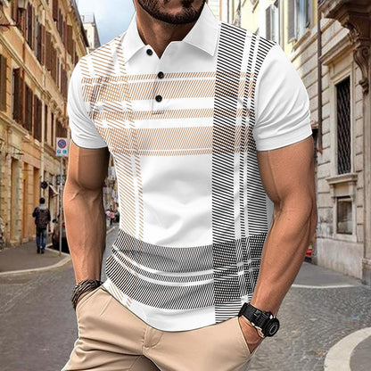 Polo deportivo de hombre con estampado de rayas