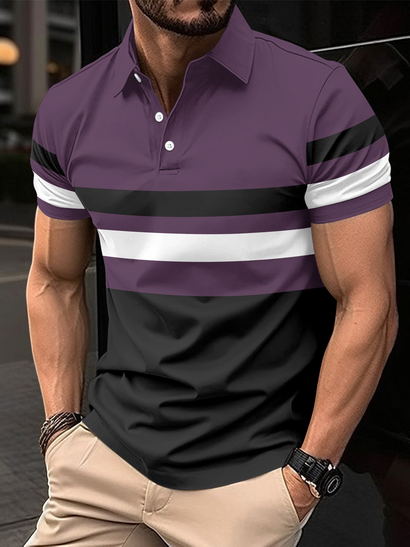 Polo deportivo de rayas para hombre