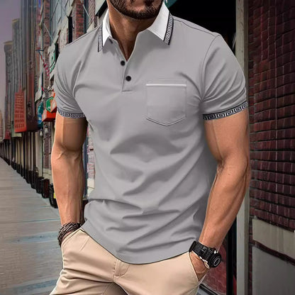Polo deportivo para hombre con bolsillo abotonado