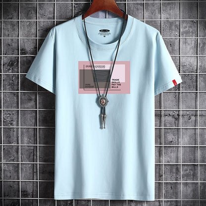 Camiseta negra de cuello redondo para hombre