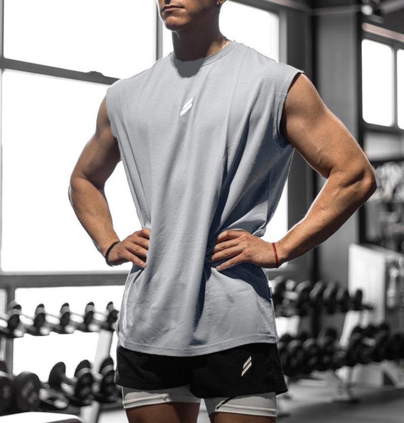 Chaleco Deportivo que Quema Músculos para Hombres, Verano, Casual, para Correr y Entrenamiento, Sudadera Holgada y Oversize de Malla con Cuello Redondo