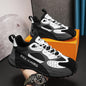 Zapatos de hombre con paquete colorido, suela de zapatos cómoda, cuero interior, alta tendencia deportiva casual
