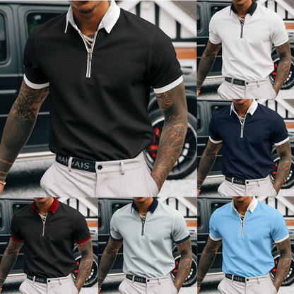 Camiseta polo de hombre POLO de color liso con cremallera