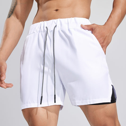 Herren-Sportshorts, atmungsaktiv, doppellagig
